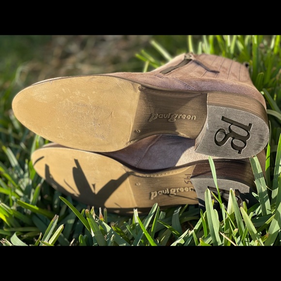 PAUL GREEN🍂🍁Natalie Taupe suede leather booties 7.5 - Picture 10 of 14